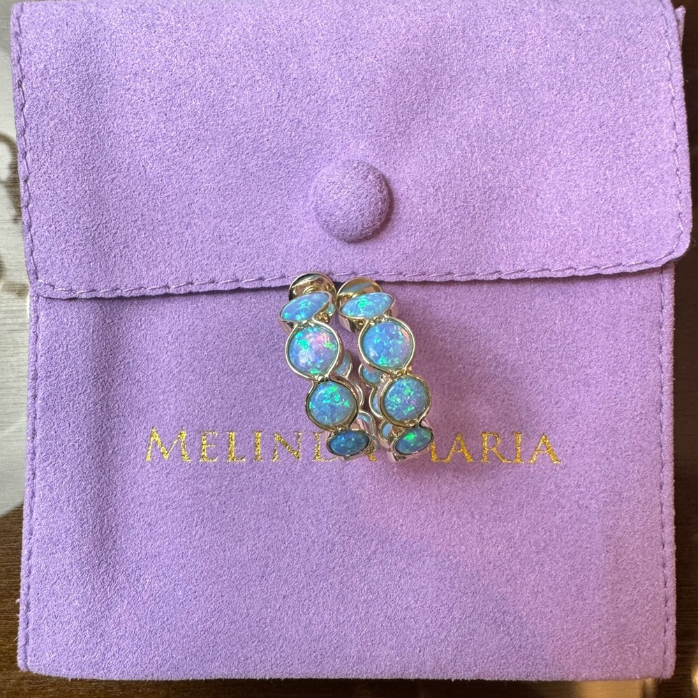 Melinda Maria Opal and Gold Earrings